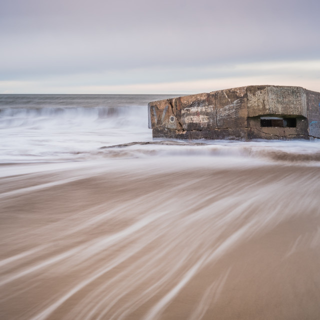 "Receding tide at the pillbox, Cayton Bay" by Philip Mowbray - $15.18 "Receding tide at the pillbox, Cayton Bay" stock image