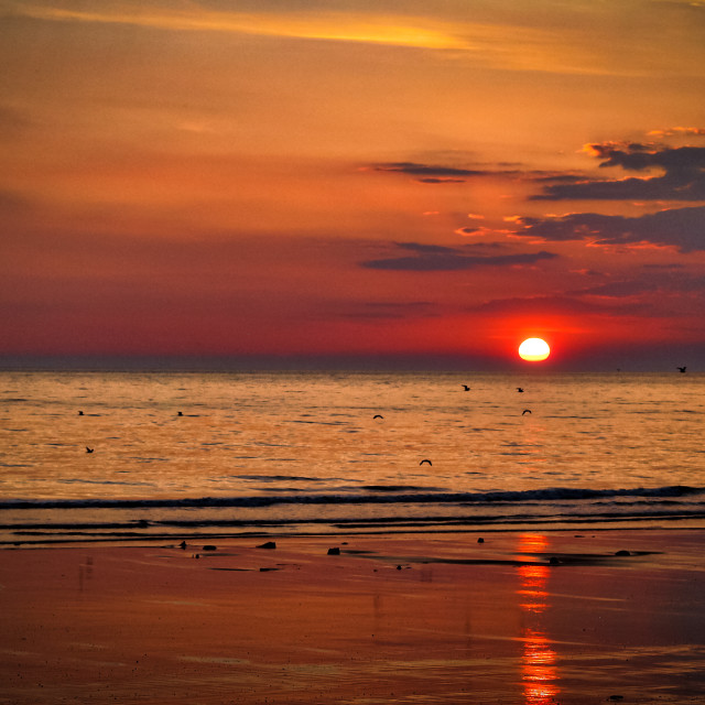 "Dramatic sunset, Wales." stock image