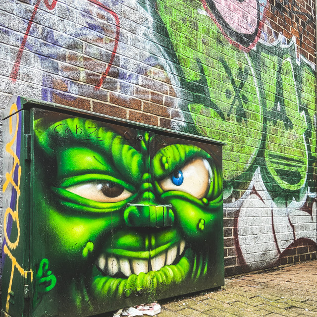 "Angry little green man" stock image