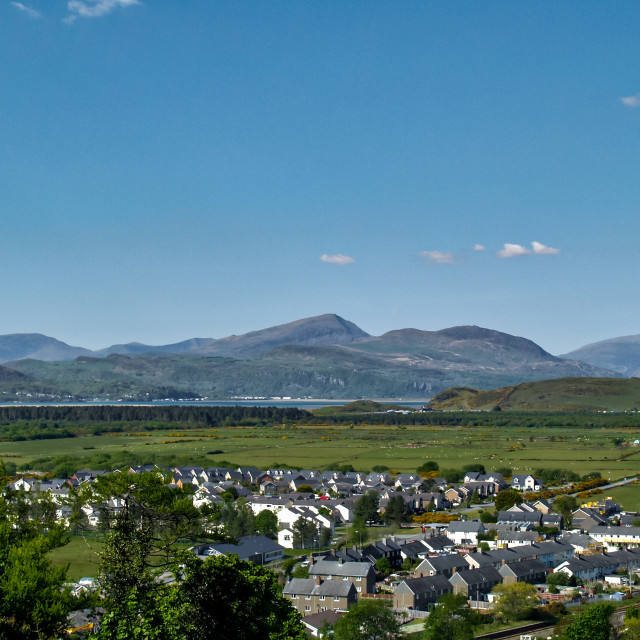 "Harlech, from the castle." stock image