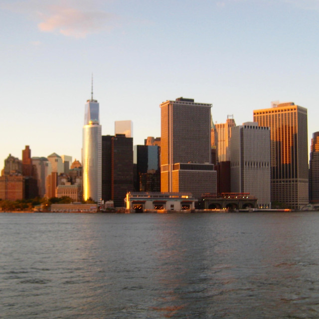 "Lower Manhattan, New York Harbor" by Aaron M Thompson PHOTO - $22.77 "Lower Manhattan, New York Harbor" stock image