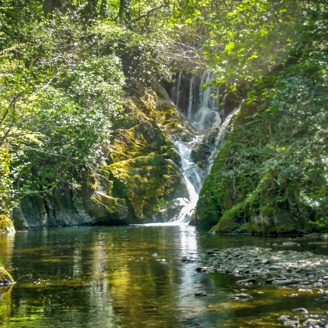 "Waterfall, Wales." stock image