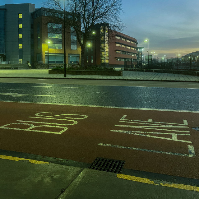 "Bus lane" stock image