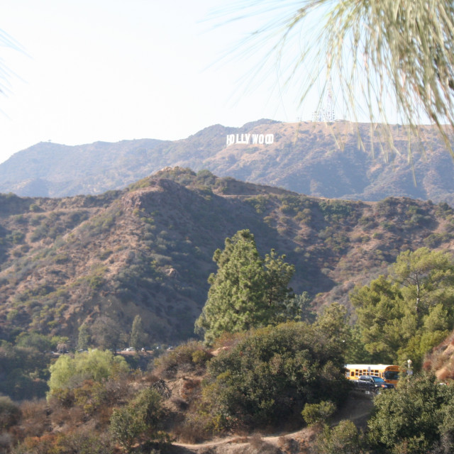 "Hollywood Sign from Griffin Observatory" stock image