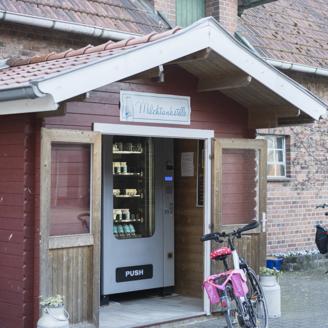 "Milk and Dairy Products Filling Station" stock image