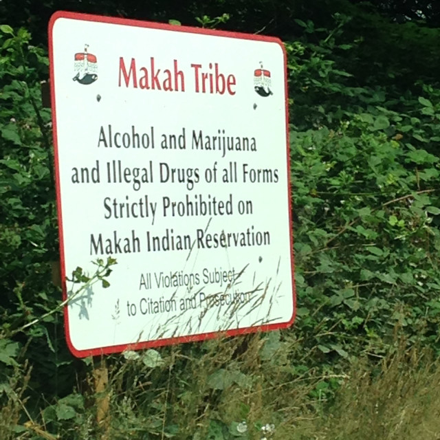 "Makah Tribal Rules sign" stock image