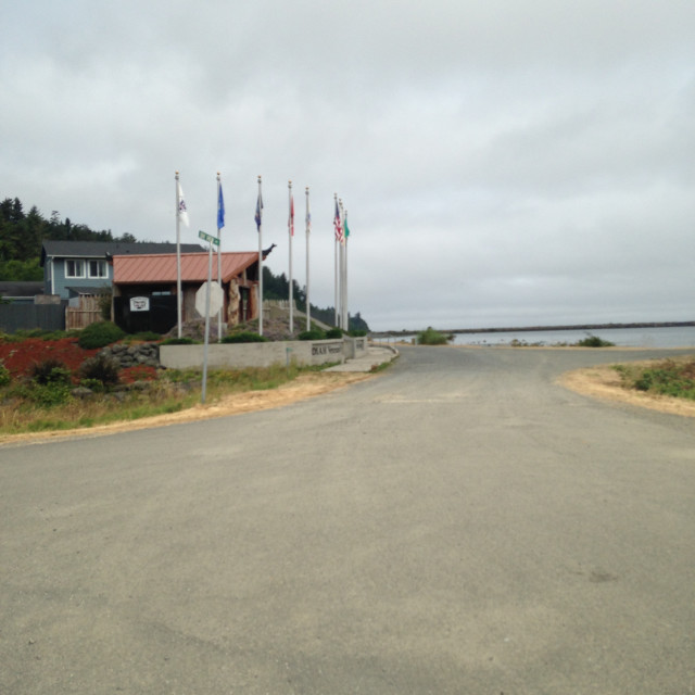 "Driving out of town- Neah Bay, WA" stock image