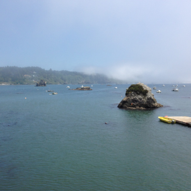 "Looking south on Trinidad Harbor" stock image