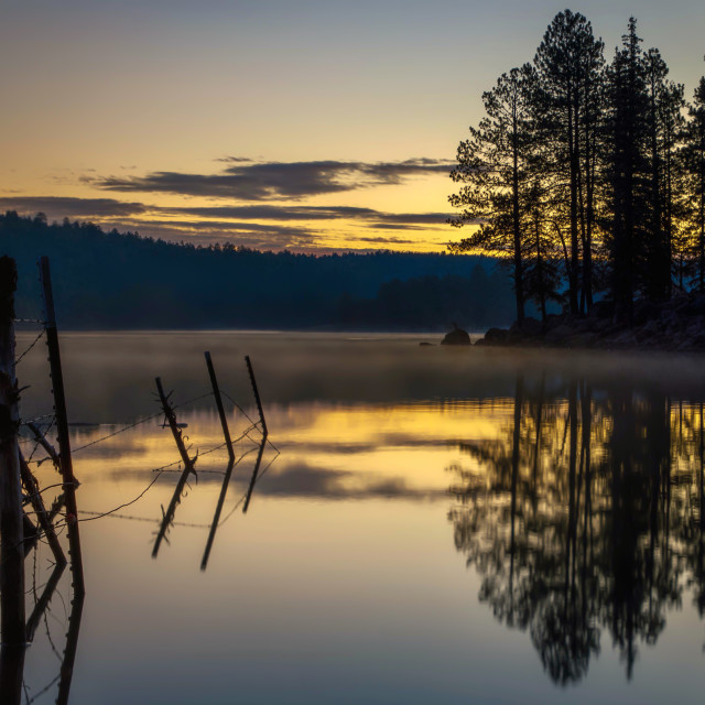 "lake-reflection-travel-sunrise-blue hour" by Chuck Taylor - £77.82 "lake-reflection-travel-sunrise-blue hour" stock image