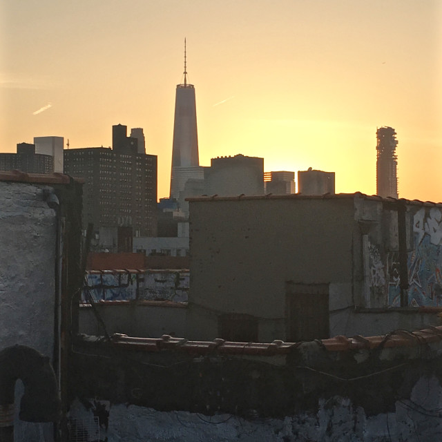 "Liberty tower sunset- New York, NY" stock image