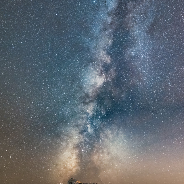 "Aphrodite's Rock Milky Way" stock image