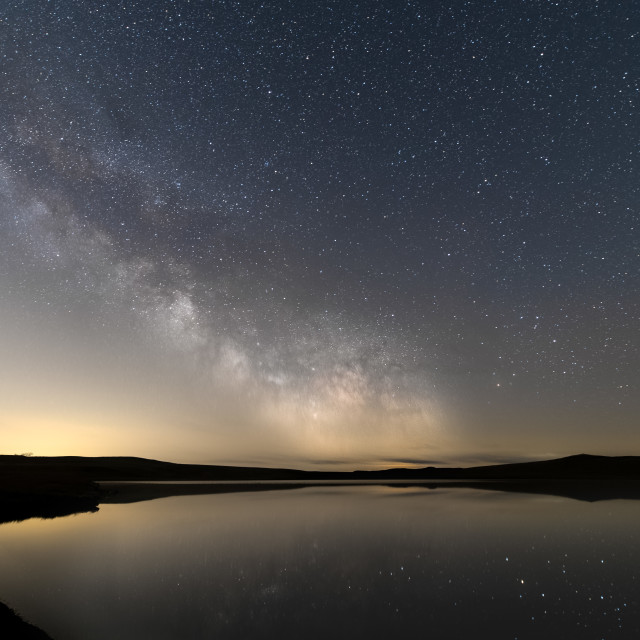 "Milky Way rising over Llyn Aled" by Kat Lawman - £20.00 "Milky Way rising over Llyn Aled" stock image