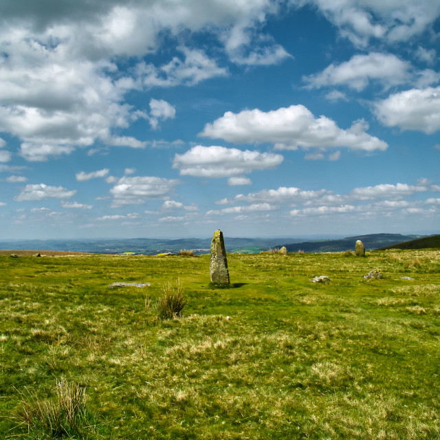 "Mitchell's Fold Stone Circle." stock image