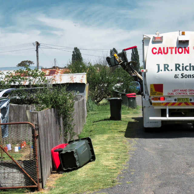 "Garbage day in Armidale" stock image
