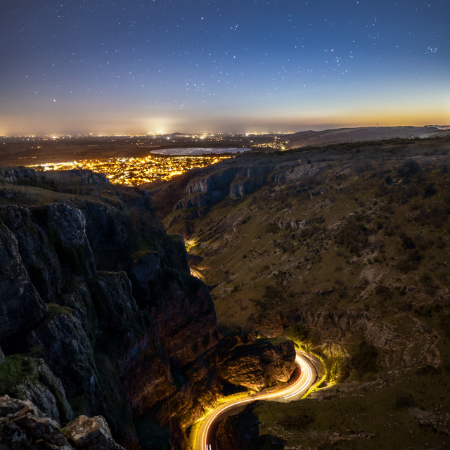 "Cheddar Gorge River of Light" stock image