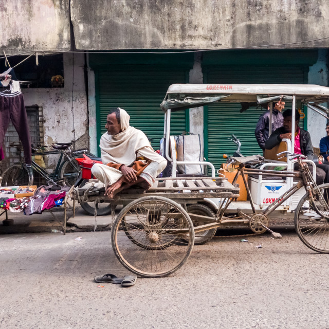 Malda, West Bengal, India - January 2018: An Indian man sitting on his ...