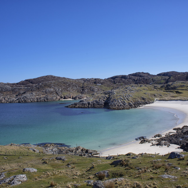 "Achmelvich Beach Early Morning, April 2021" stock image