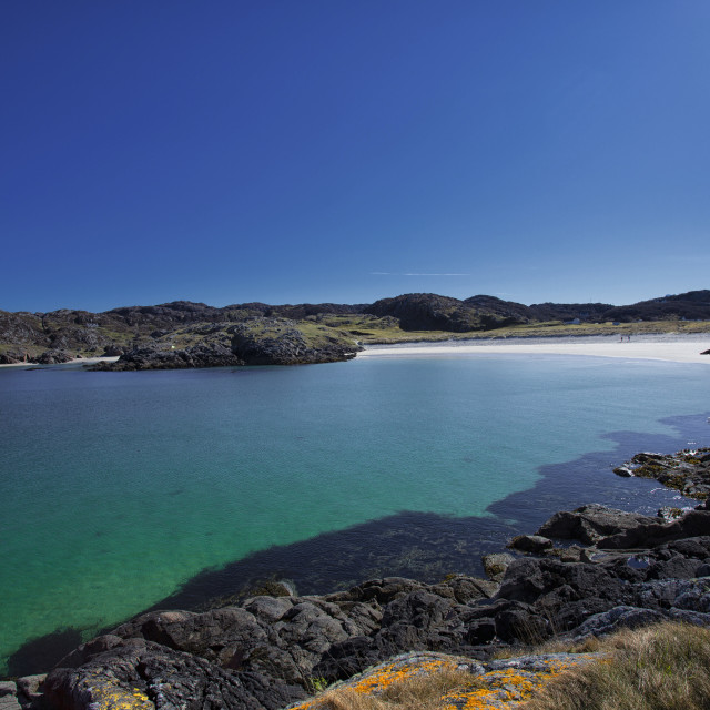 "Achmelvich Beach Early morning, Suilven Visible" stock image