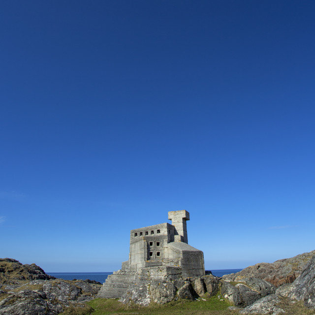 "Hermit's Castle, Achmelvich Beach" stock image