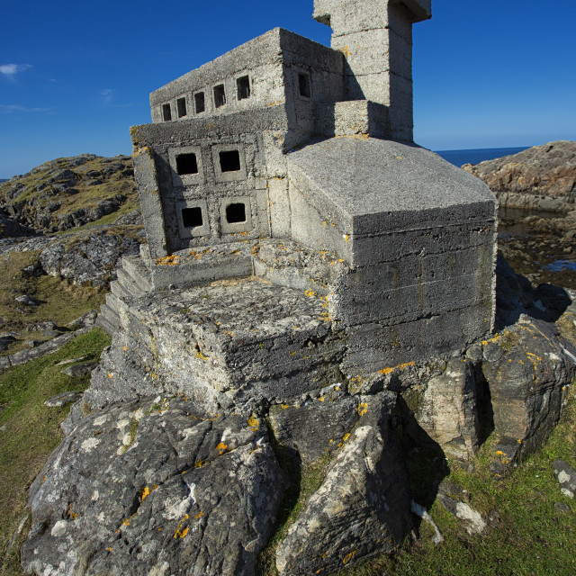 "Hermit's Castle, Achmelvich Beach" stock image