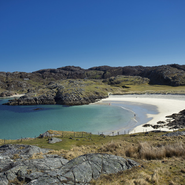 "One Person and A Paddle Board, Achmelvich Beach" stock image