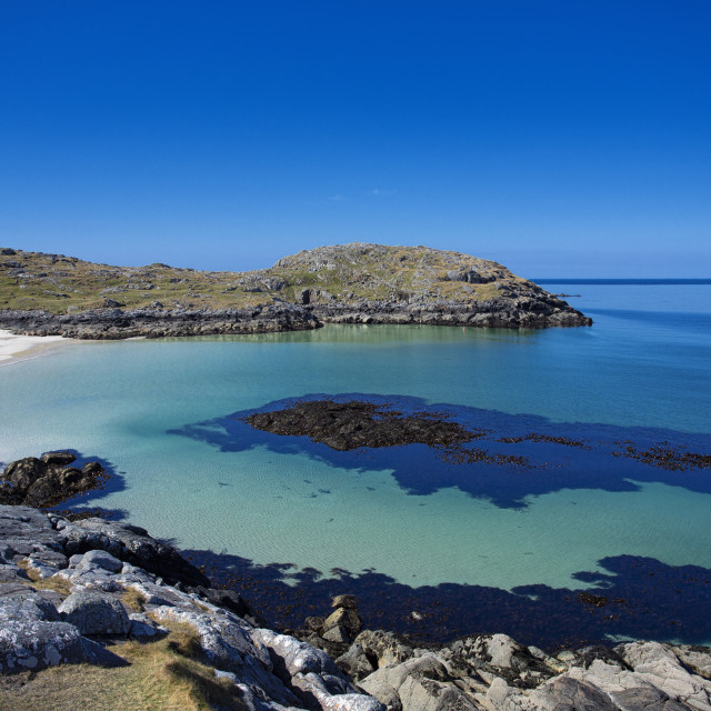 "Achmelvich Beach, Captured from surrounding Cliffs" stock image