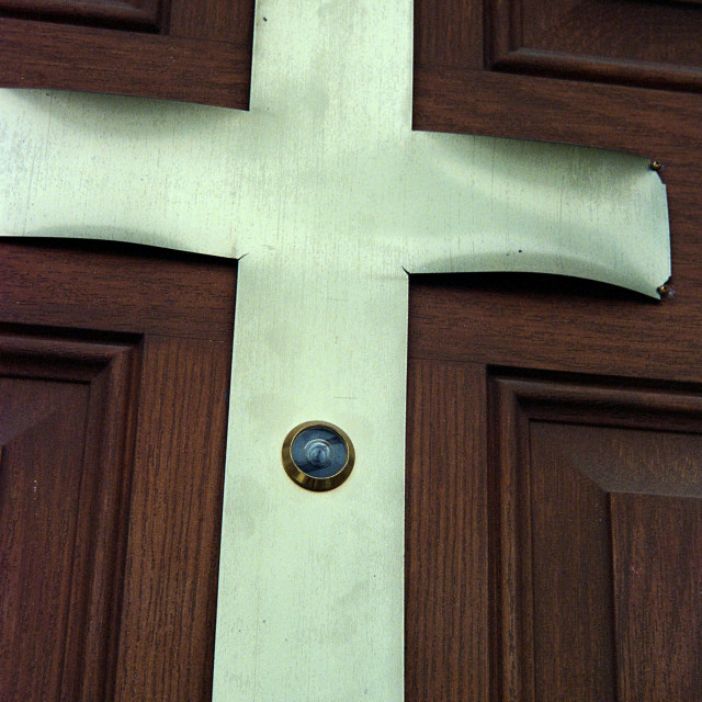 "Church peep hole" by Zachary I Peabody - £10.00 "Church peep hole" stock image