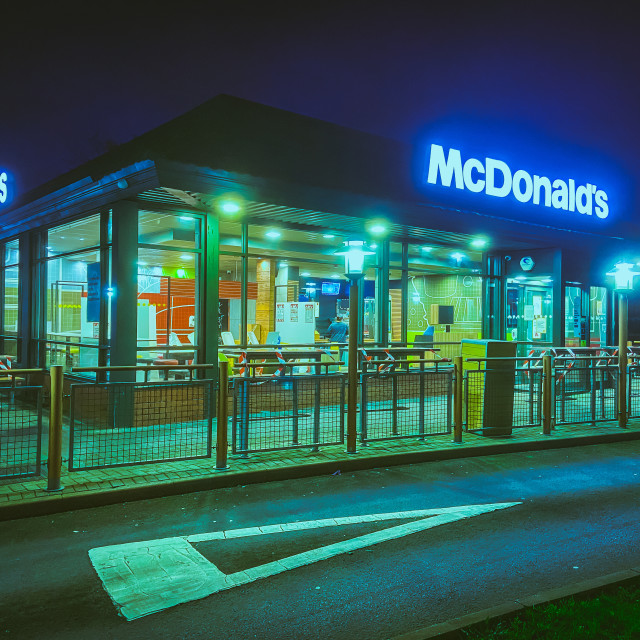 "Late night drive thru'" stock image