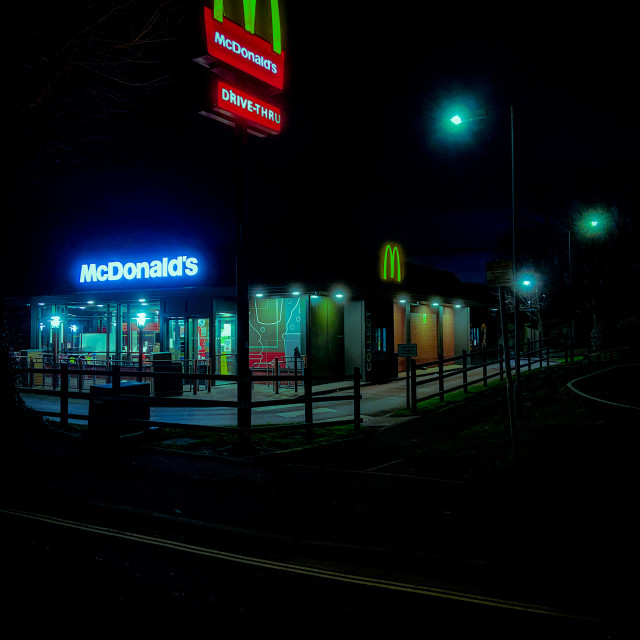 "Late night drive thru'" stock image