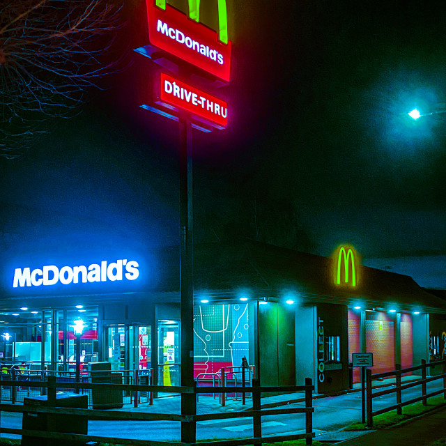 "Late night drive thru'" stock image