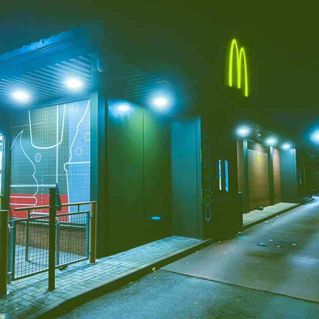 "Late night drive thru'" stock image