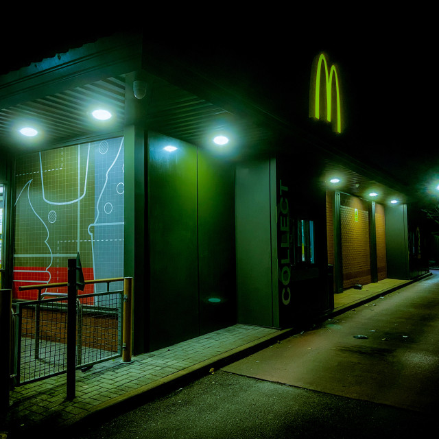 "Late night drive thru'" stock image