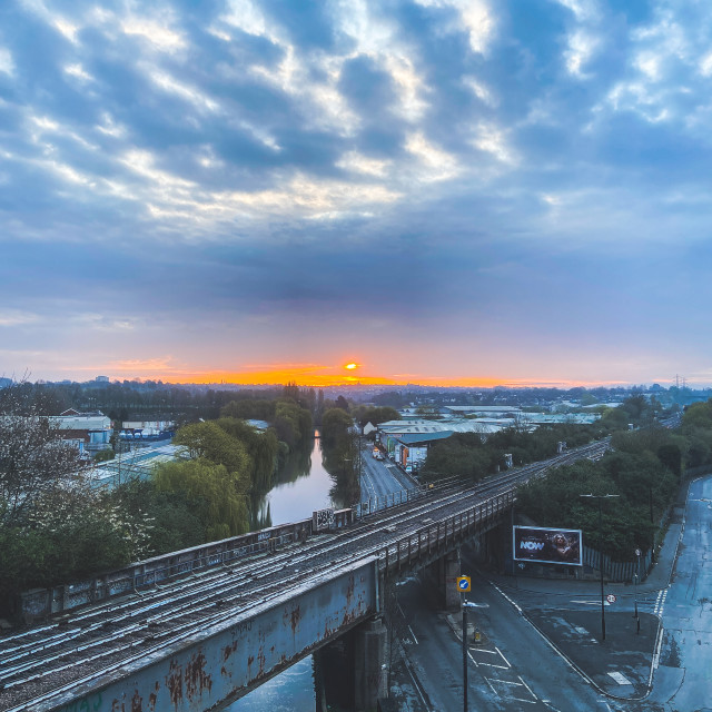 "Sunrise over Bristol" stock image