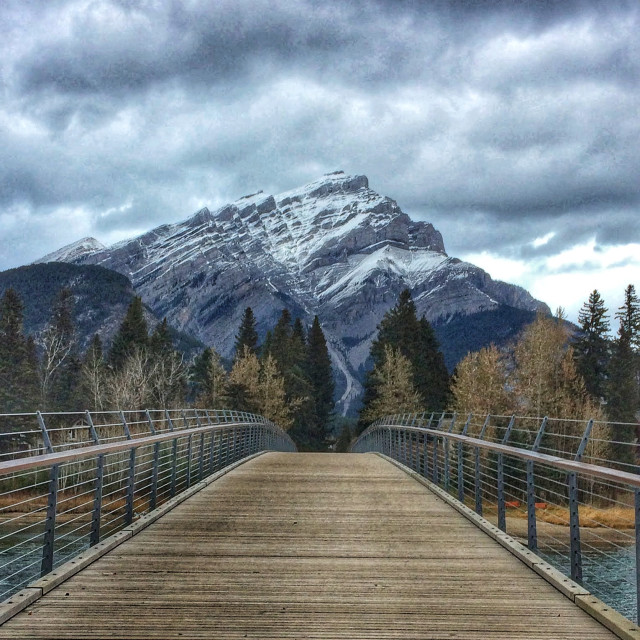 "Banff footbridge" by MLLL Photography - $19.01 "Banff footbridge" stock image