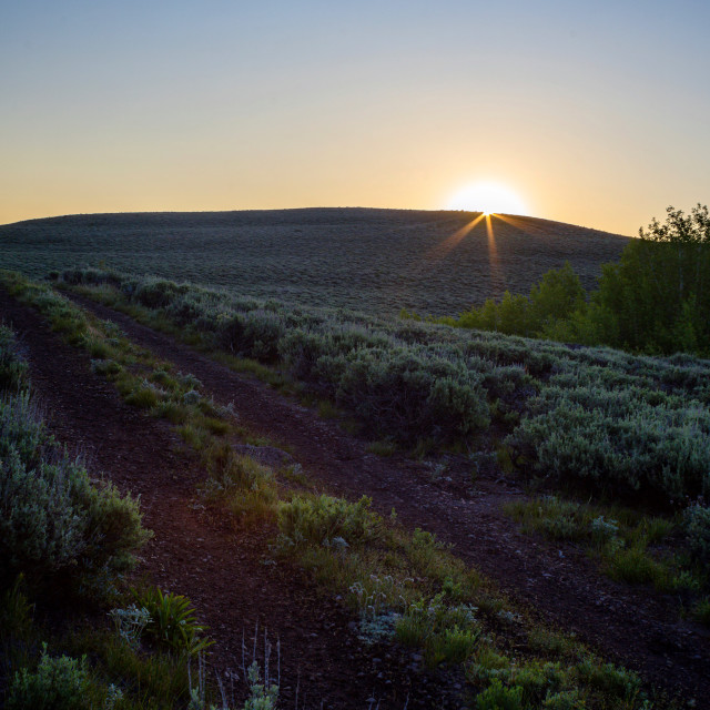 "Sunrise from the Steens" stock image