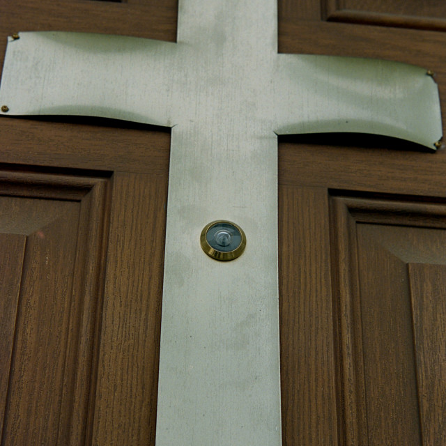 "Church Peephole 2" by Zachary I Peabody - £10.00 "Church Peephole 2" stock image