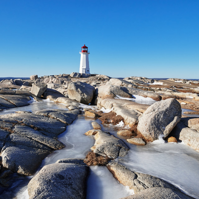 "Frozen Lighthouse" stock image