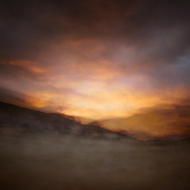 "Dawn on the Ramshead Range" by Wes Schulstad - £16.00 "Dawn on the Ramshead Range" stock image
