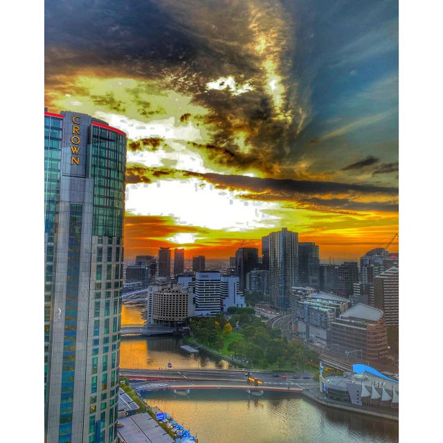 "YARRA RIVER SUNSET 2" stock image