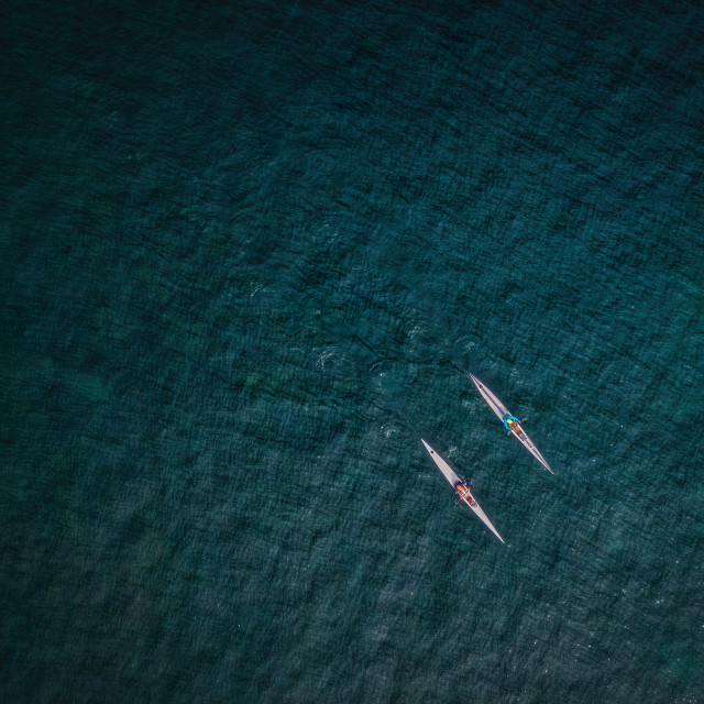 "Kayakers in the Ocean" stock image