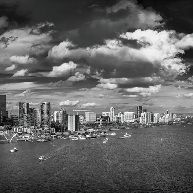 "Perth City and Perth Water Aerial" stock image