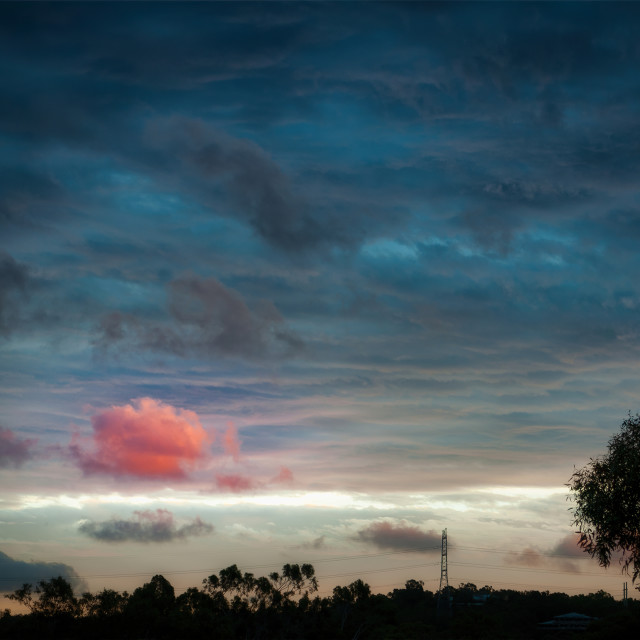 "Lone Pink Cloud" stock image