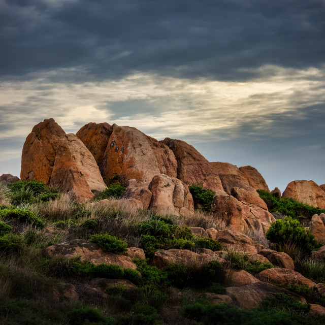 "Rock Outcrop at Cowaramup Beach" stock image