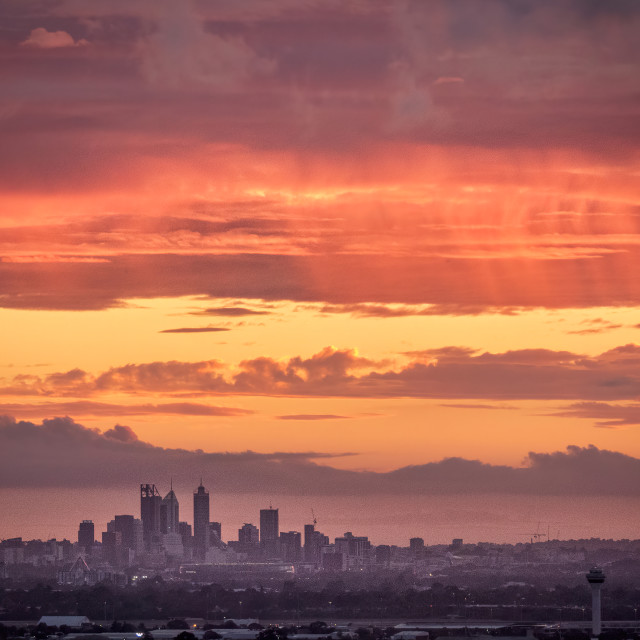 "Perth City Skyline from The Darling Range" by Sam Blight - $12.69 "Perth City Skyline from The Darling Range" stock image