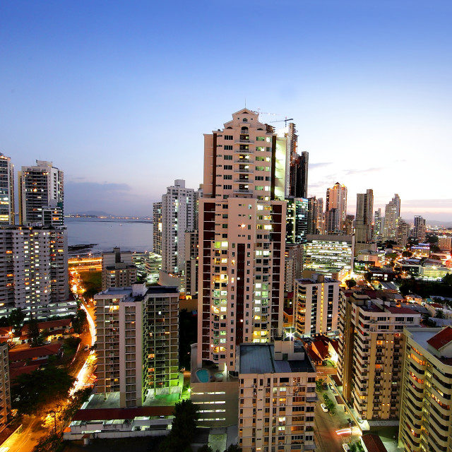 "Atardecer ciudad de Panamá" by Panamarketphoto - $49.86 "Atardecer ciudad de Panamá" stock image