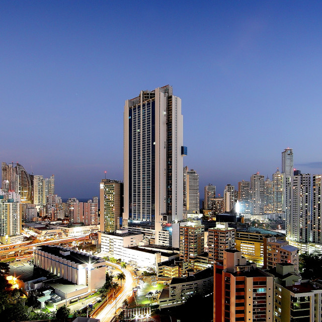 "Noche en área Bancaria" by Panamarketphoto - $24.93 "Noche en área Bancaria" stock image