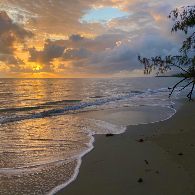 "Sunrise at Four mile beach" stock image
