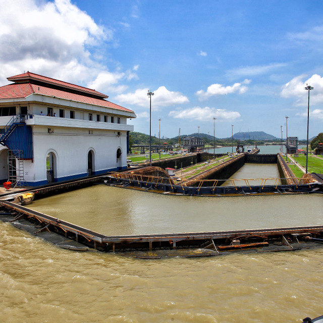 "Exclusas del Canal de Panamá" stock image