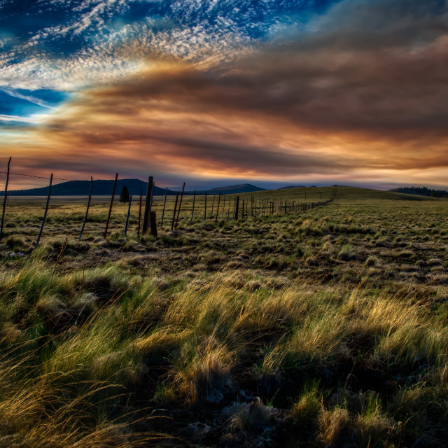 "sunset-smoke-white-mountains-west" by Chuck Taylor - £77.82 "sunset-smoke-white-mountains-west" stock image