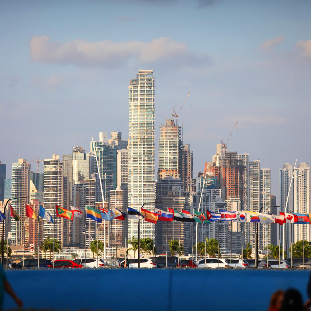 "Banderas y Ciudad" stock image